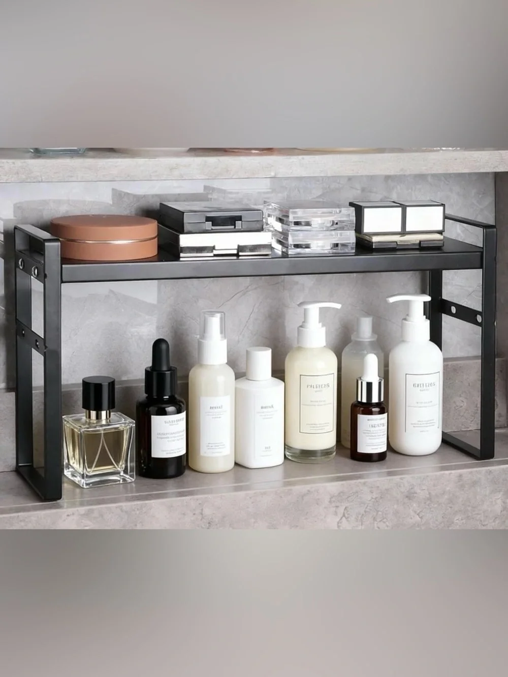 NIB-expandable narrow shelf with 2 heights for cabinet, over sink, counter etc